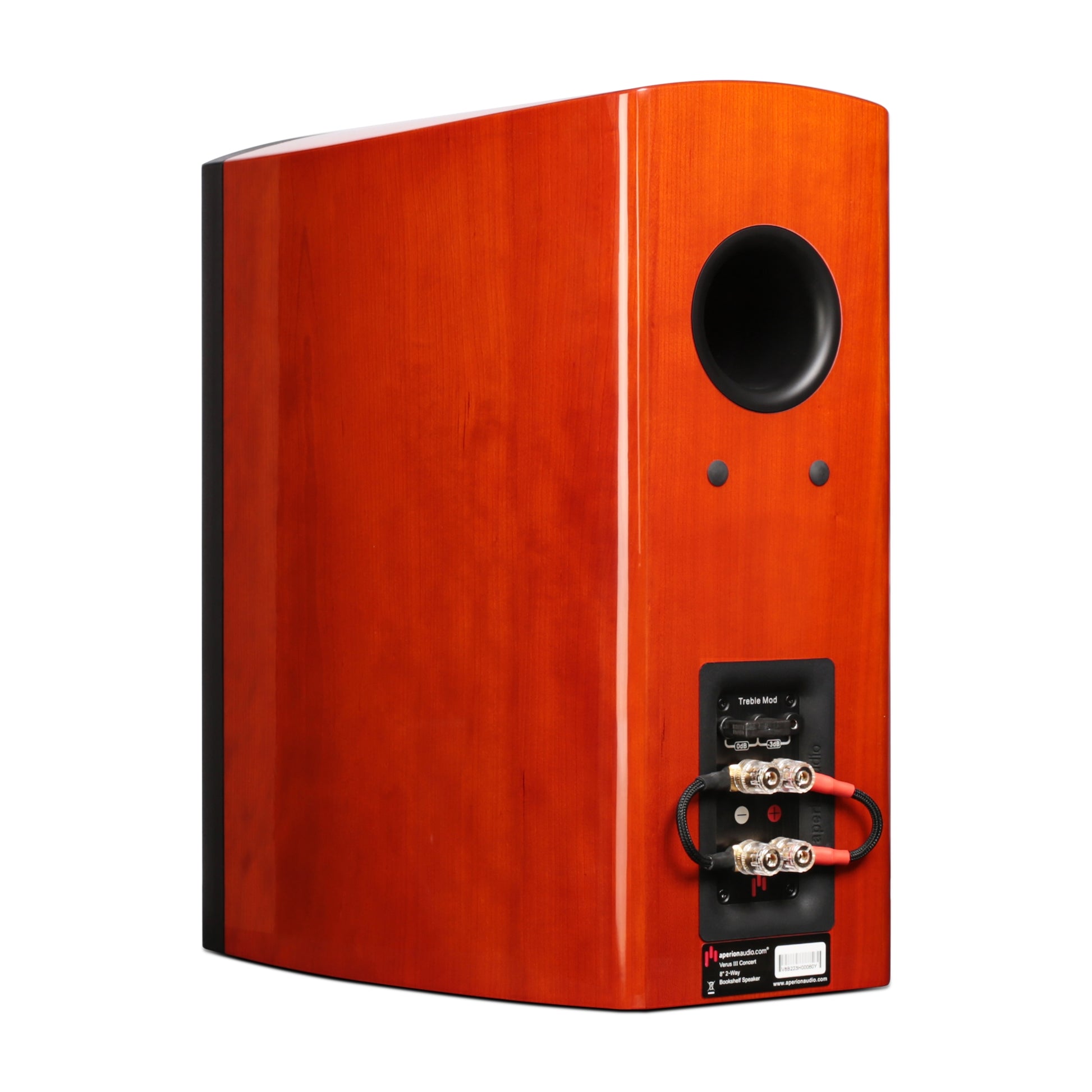Aperion V8B Bookshelf Speaker Gloss Cherry Side Back