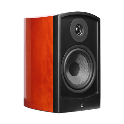 Aperion V8B Bookshelf Speaker Gloss Cherry Side Front