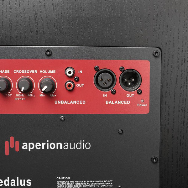 Daedalus — панель усилителя/подключений (крупно)