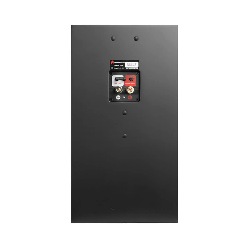 Back side of the Aperion Audio Theatrus T83S on-wall speaker.