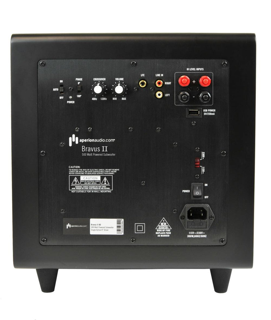 Open Box ~ Bravus II 8D Powered Subwoofer - Stealth Black - Aperion Audio