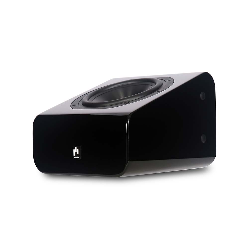 aperion-A5-Atmos-5.25"-Immersive-Reflective/Height-Module-Speaker-Gloss-Black-Sidefront-Withno-Grille-aperionaudio
