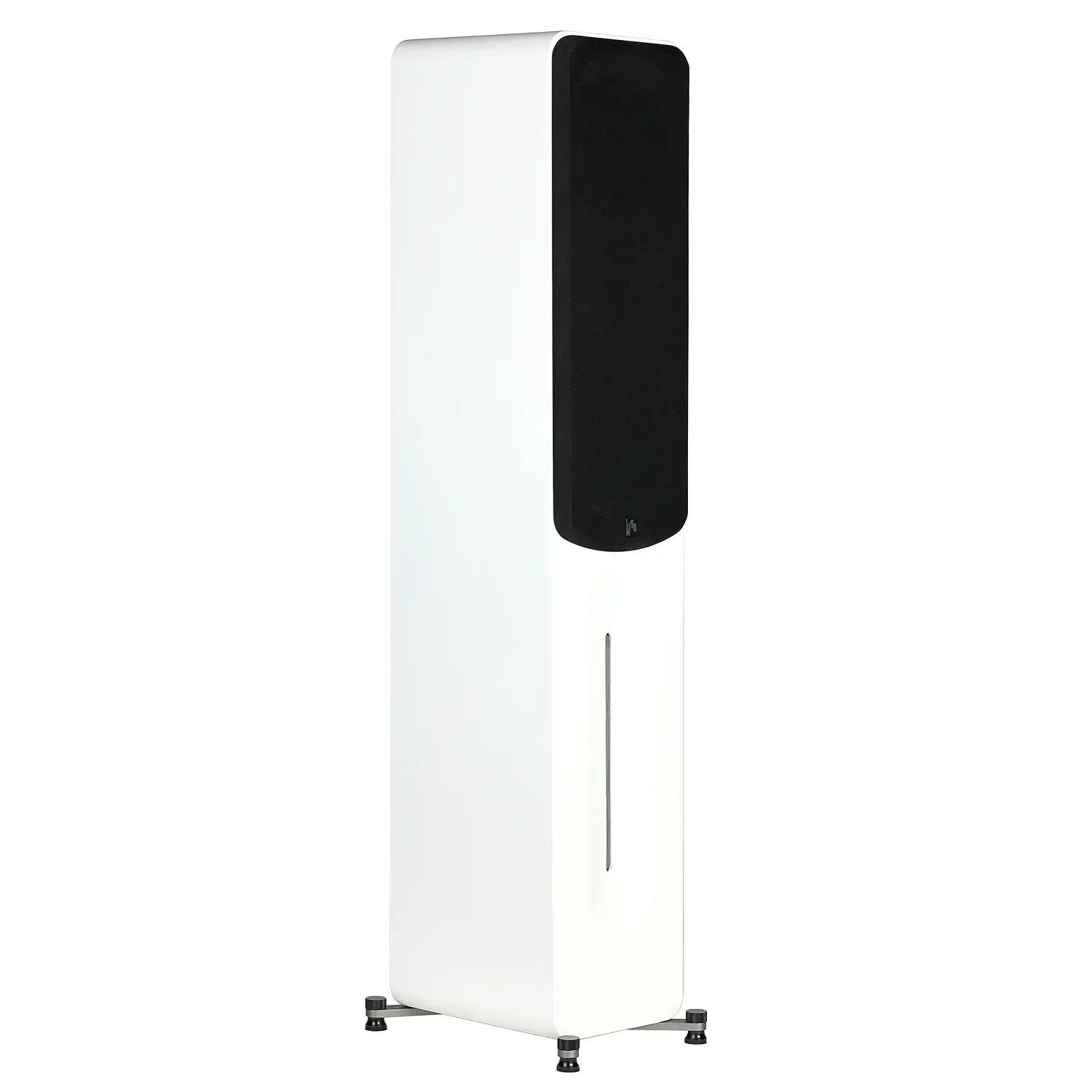 Aperion-Novus-N5T-2Way-Dual-5.25"-Floorstanding-Tower-Speaker-White-Front-With-Grille-aperionaudio