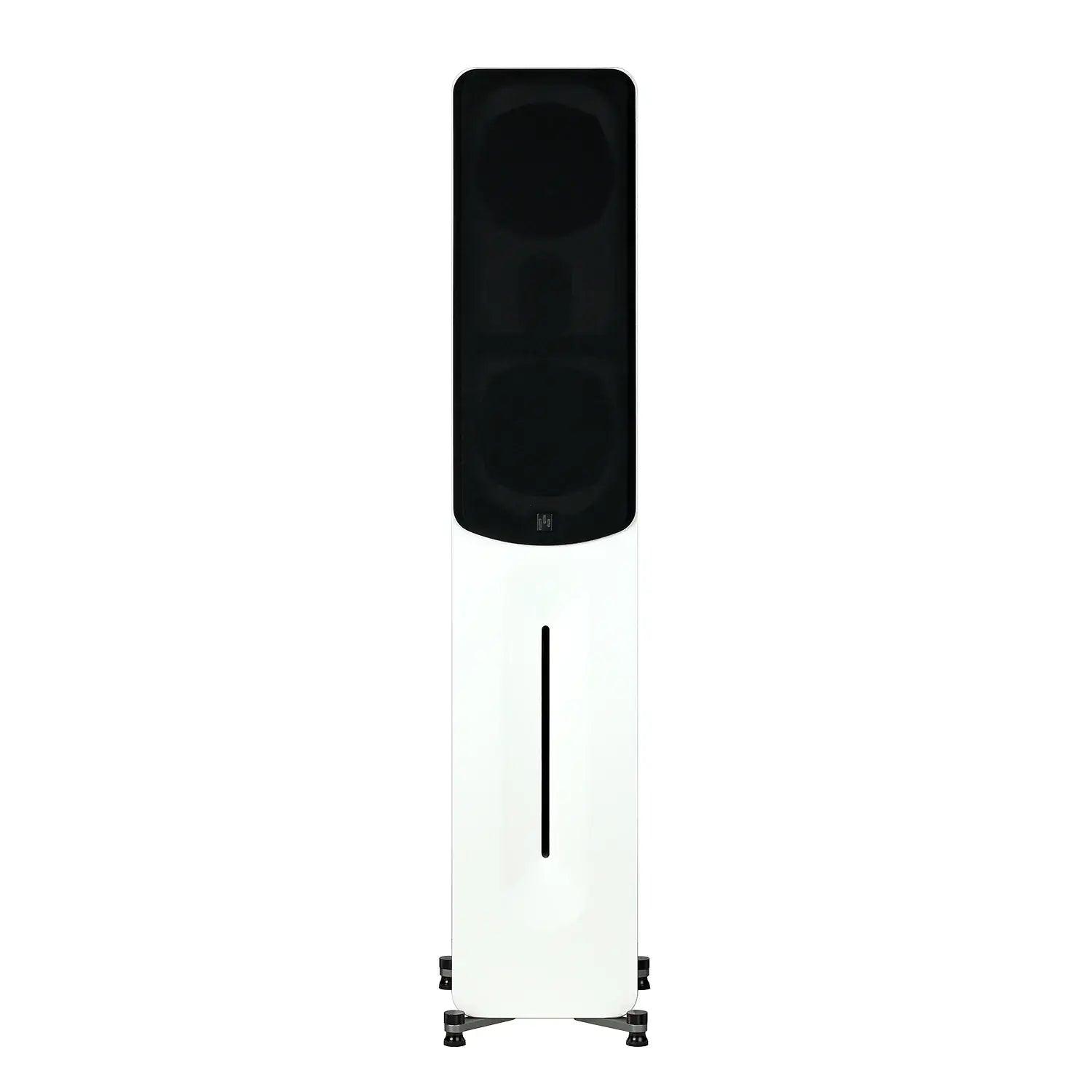 Aperion-Novus-N5T-2Way-Dual-5.25"-Floorstanding-Tower-Speaker-White-Front-With-Grille-aperionaudio