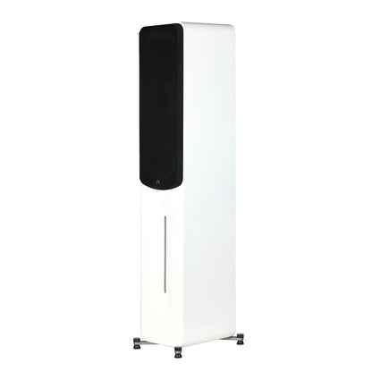 Aperion-Novus-N5T-2Way-Dual-5.25"-Floorstanding-Tower-Speaker-White-Side-With-Grille-aperionaudio