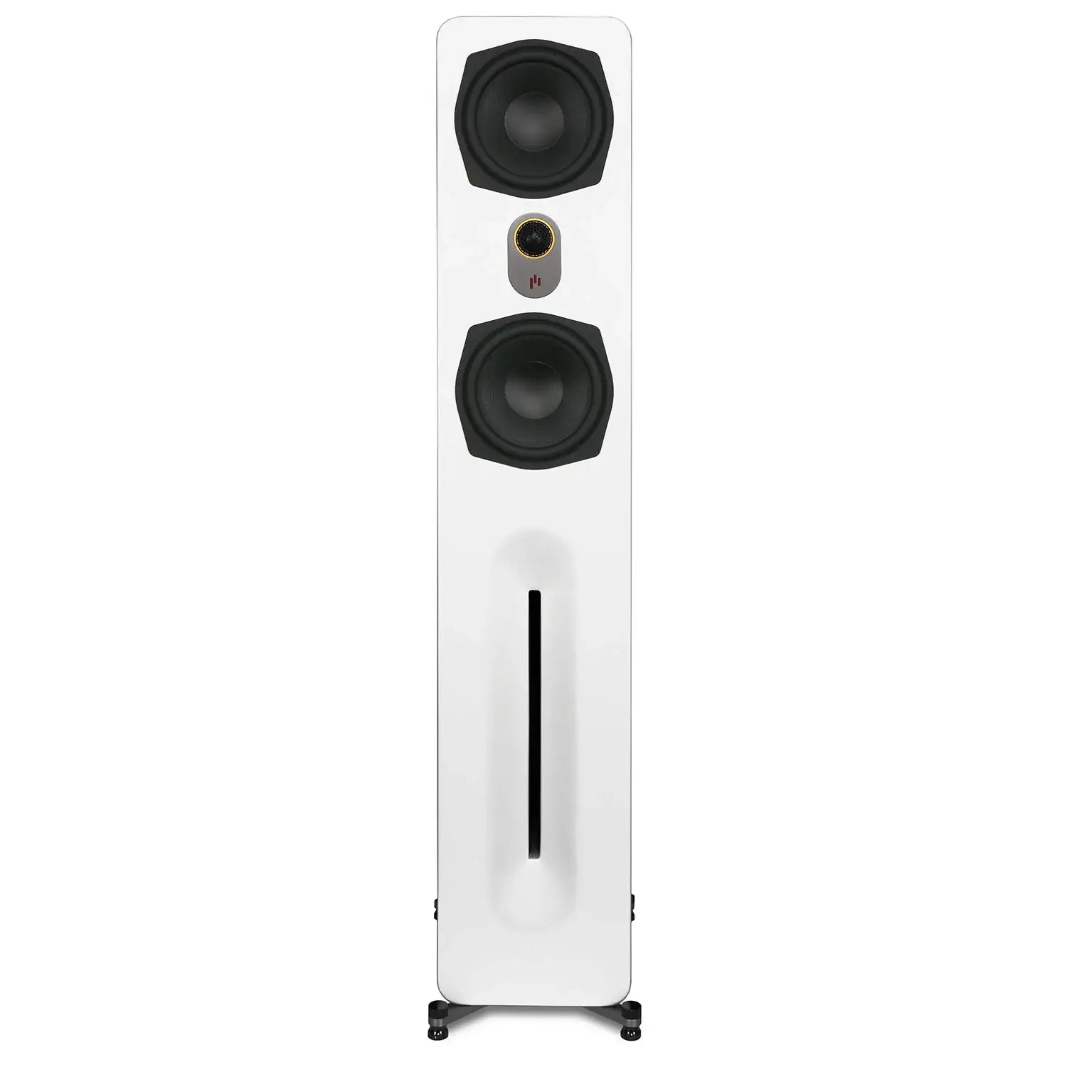 Aperion-Novus-N6T-Dual-6.5"-2-Way-Floorstanding-Tower-Speaker-White-Front-Side-aperionaudio
