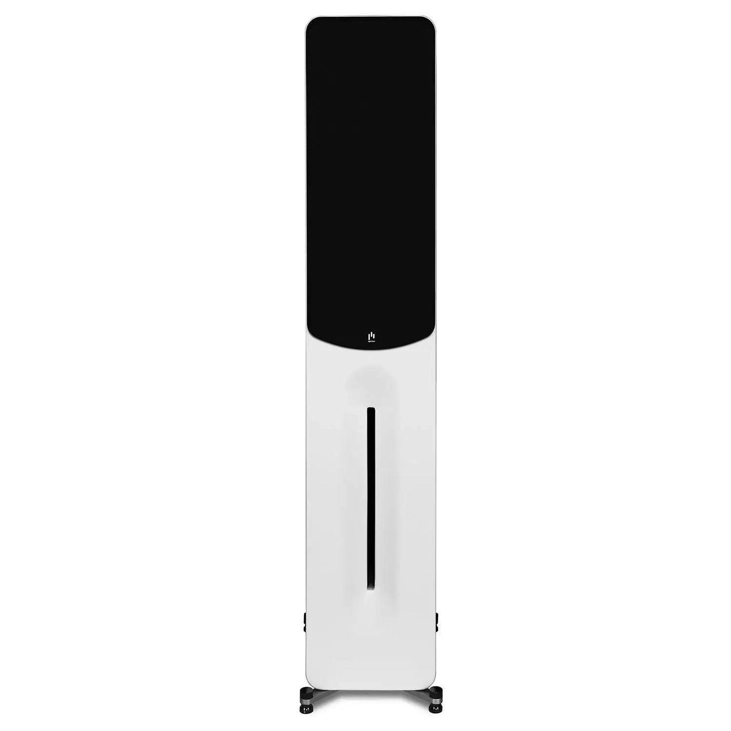 aperion-novus-n6t-tower-speaker-pure-white-front-grille-on