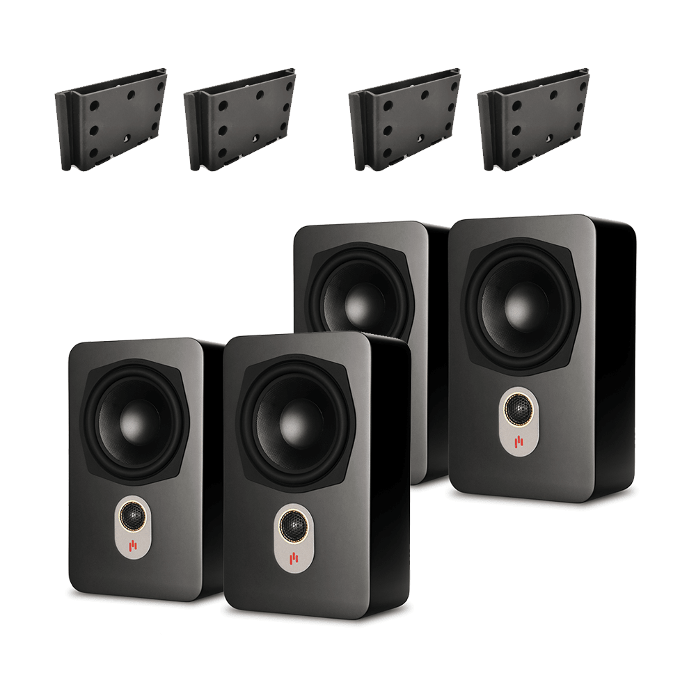 Novus Slim Satellite 4.0 Height Expansion Quadraphonic Bundle - Aperion Audio