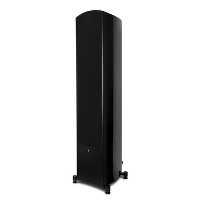 aperion-Verus-V8T-3Way-Dual-8"-Tower-Floorstanding-Speaker-GlossBlack-Side-Front-Grille-On-aperionaudio