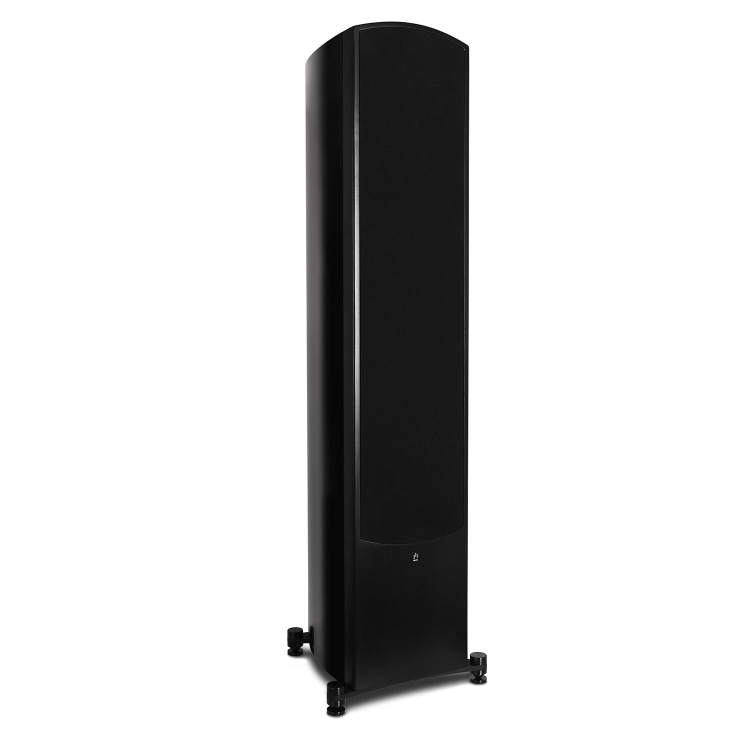 aperion-Verus-V8T-3Way-Dual-8"-Tower-Floorstanding-Speaker-GlossBlack-Side-Front-Grille-On-aperionaudio
