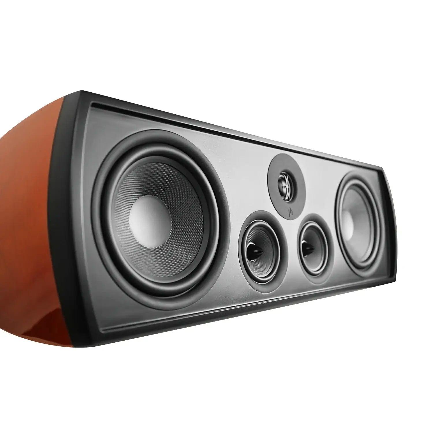 aperion-Verus-V8C-3Way-Dual-8"-Center-Speaker-GlossCherry-Side-Front-aperionaudio